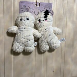 Giftable World Halloween White Set 2 Ghost Dog Toy Squeaker Toy 9” With Squeaker